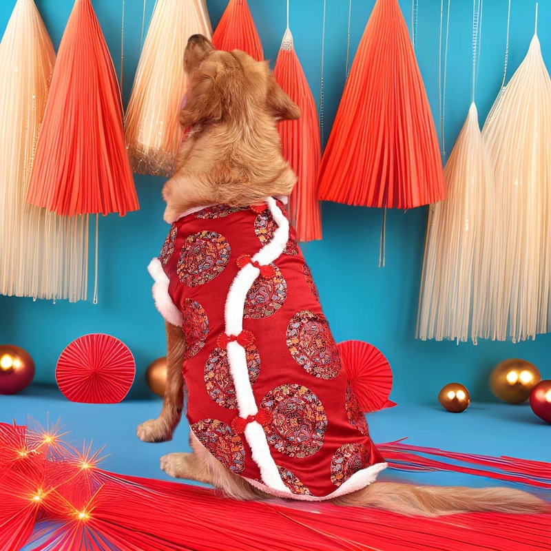 Nuevo traje Tang, ropa de perro grande, ropa de otoño e invierno, gran unidad, perro grande, cálido