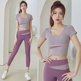 Yoga Clothing Short-sleeved Women's Running Professional Pilates Training Quick-drying Top 2023 Summer New Fitness Dream Domain