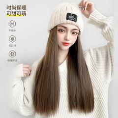 假髮女長發假髮帽子一體秋冬2021時尚新款長直發自然仿真全頭套式