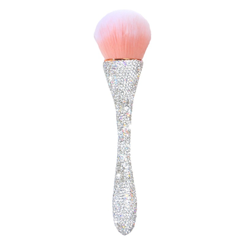 Nuevo diamante incrustado pequeña cintura polvo suelto maquillaje cepillo de gran tamaño solo pelo suave cepillo de uñas rubor cepillo herramientas de belleza