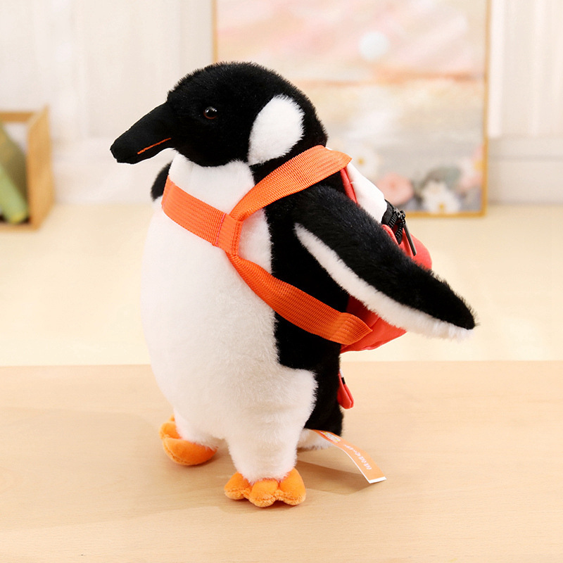 Mochila de simulación transfronteriza muñeca pingüino escape viaje pingüino juguetes de peluche para niños muñecas de tela image 4