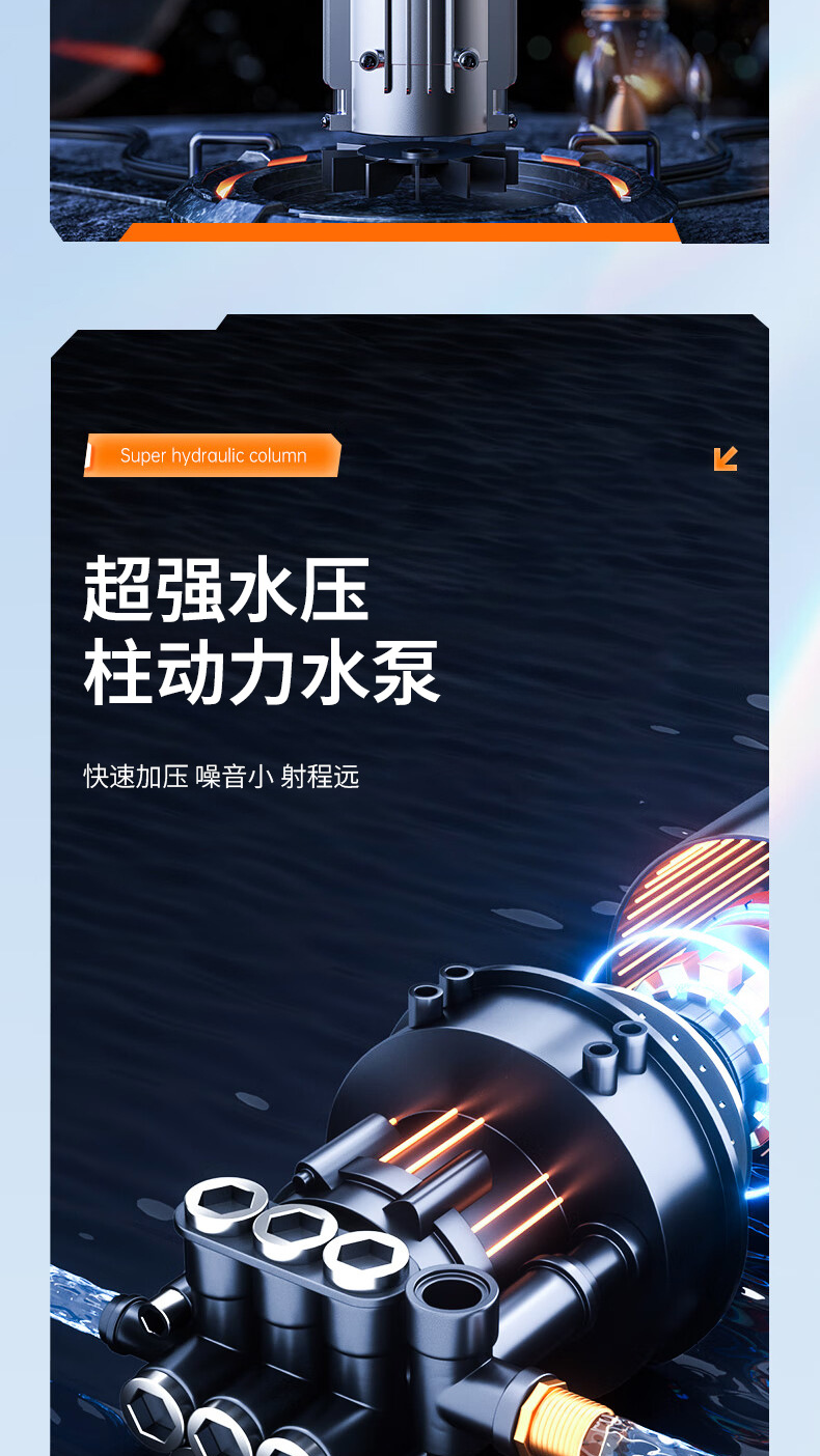 Brushless car washer high-power wireless household portable high-pressure water gun car washer household lithium battery cleaning artifact