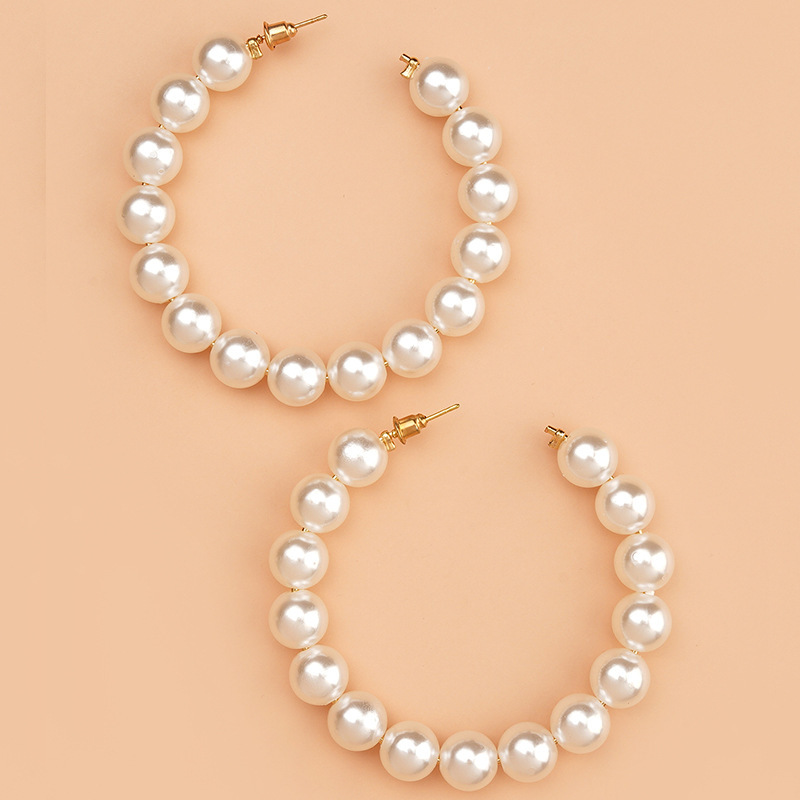 Steel needle Ear Needle Material 1 Pair Simple Style Classic Style Round Plating Copper Pearl Earrings