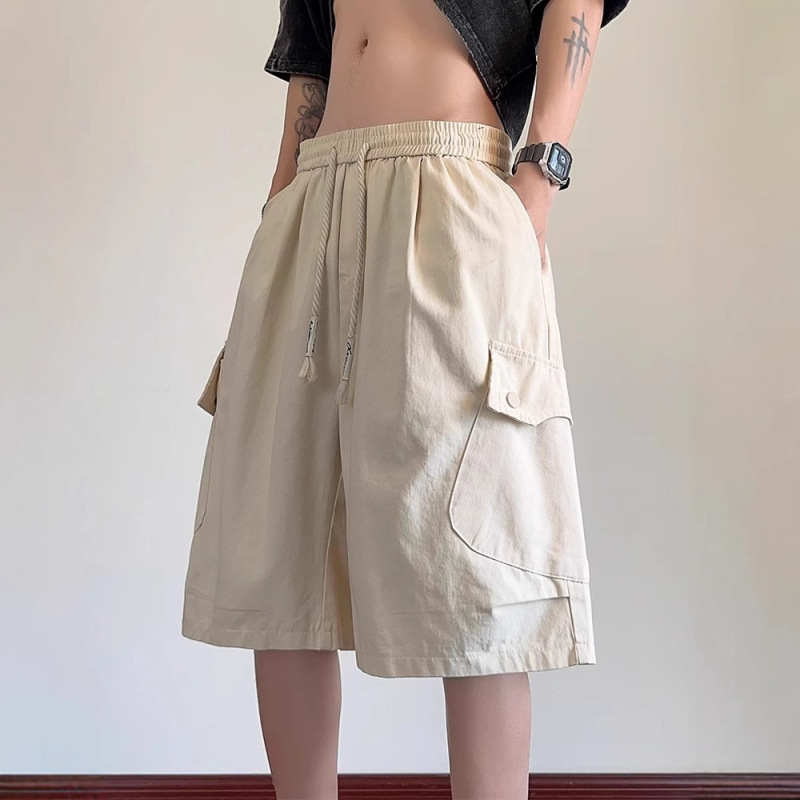 Nasa Casual Shorts Men's Summer Pure Cotton Loose Sports Five-Point Pants American Trendy Workwear Large Pocket Mid-Length Pants