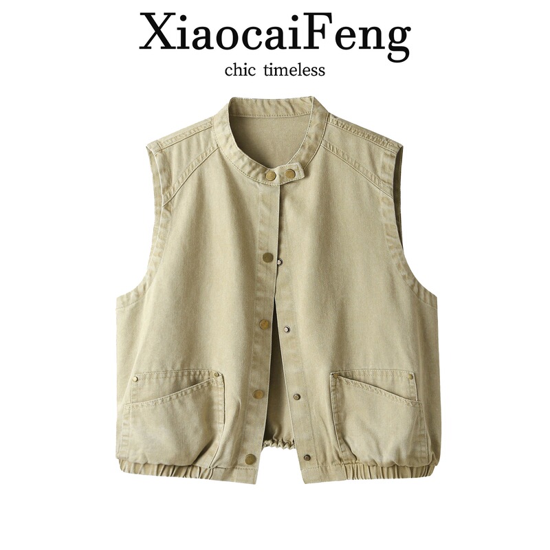 American Retro Workwear Denim Vest for Women, Spring/Summer 2026 New Korean Style Loose Fit for Petite Figures, Layered Vest Jacket
