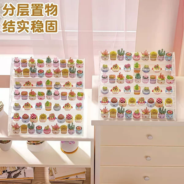 Acrylic Multi-Layer Ladder-Type Display Rack, Green Plant Storage Rack, Office Desktop Storage Rack, Bead Storage Rack