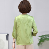 套頭衫風上衣女新中式民族風夏季薄款洋氣中老年盤扣襯衫，女裝T恤，妃慕昵服飾