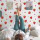 Transparent Strawberry Wall Sticker Detachable Cute Fruit Suitable for Bedroom Dormitory Restaurant Kitchen Bathroom Waterproof