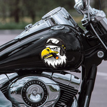 外贸哈雷摩托复古头盔贴纸摩托车电动车贴纸个性车贴创意划痕贴纸