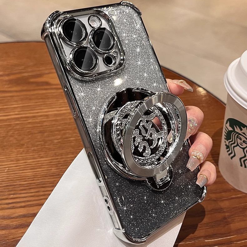 Soporte para cabello degradado de año nuevo para iPhone 15 funda para teléfono móvil 16ProMax Apple 14 película para lente 13 airbag