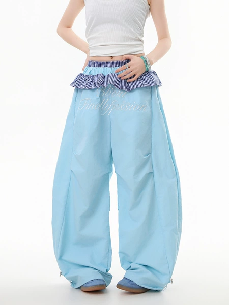 B3041 casual pants-blue
