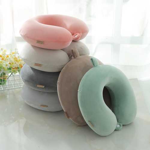 Memory pillow U-shaped pillow core travel neck pillow U-shaped neck pillow LOGO embroidered U-shaped pillow solid color memory foam U-shaped pillow