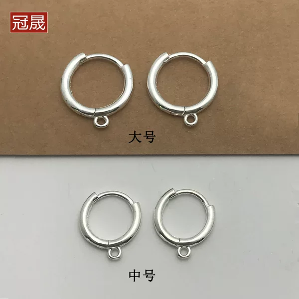 S925 Sterling Silver Gold-Plated Round Earrings with Hanging Rings, Ear Clasps, DIY Handmade Earring Accessories, Materials