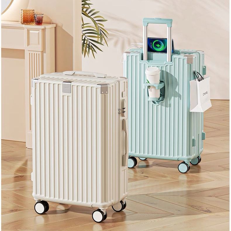 Women's Multifunctional Luggage Suitcase, Stylish Travel Suitcase, Sturdy and Durable, Password-Protected, Silent, Thickened, and Rechargeable