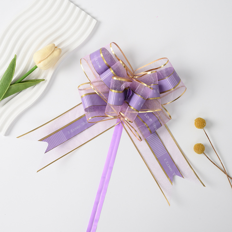 Transfronterizo Amazon venta caliente 64mm cintas de confesión de esquí arco de mano flores ILOVEYOUMORE