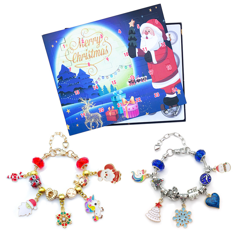 Amazon Venta caliente 24day Navidad ELK caja ciega hecho a mano traje niños sorpresa regalo creativo pulsera