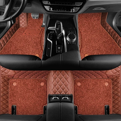 for specific car models, suitable for both, Modelə uyğun ayaqaltı - brown-brown-imitation-cashmere-double-layer-floor-mat