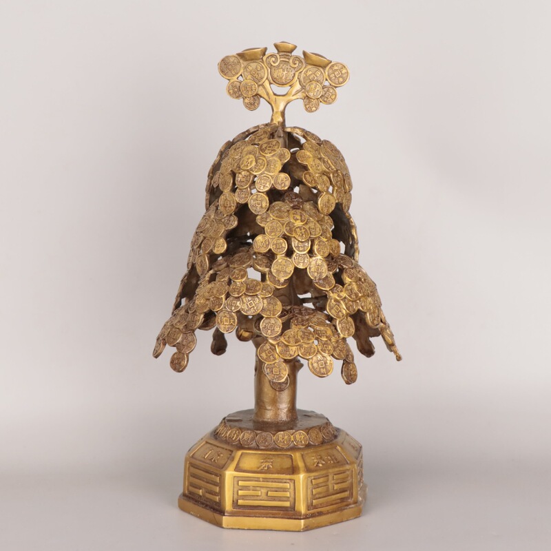 Yang Tongji Copper Money Tree Money-Attracting Tree Home Office Metal Craft Decoration