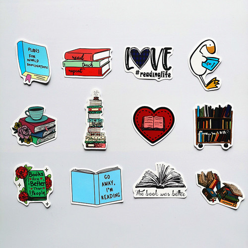 50 pieces of reading cartoon series book colorful cute personalized sticker notebooks skateboard fridge phone stickers