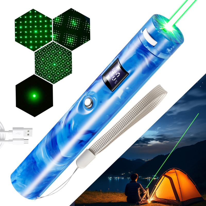 Laser Pointer, Laser Light, Rechargeable Green Light, Multiple Laser Lights with Power Display, Ultra-Bright, Long-Range, for Sales Presentations and Meetings