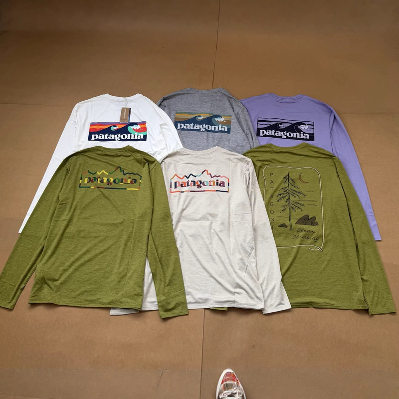 Pata American-Style Outdoor Breathable C1 Quick-Drying Long-Sleeved T-Shirt, Cool and Comfortable, Suitable for Sports, Fitness, Leisure, Mountaineering, and Hiking