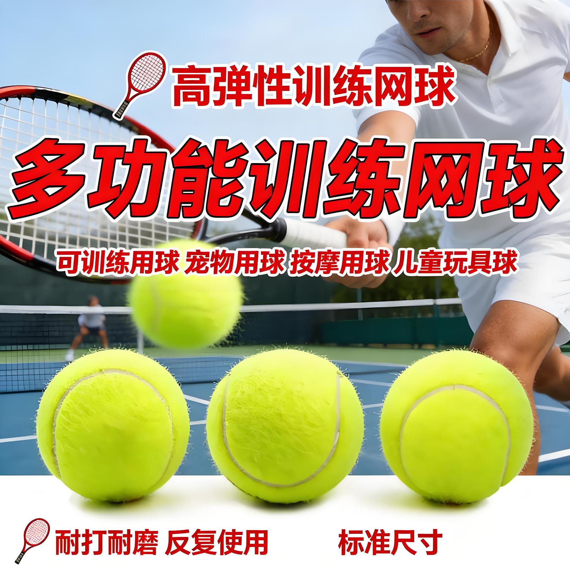 初学者训练网球高弹性耐打耐磨初中级比赛升级款按摩宠物专用网球