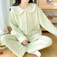 2024空气棉月子服夹层保暖秋冬11月加厚孕妇睡衣产后哺乳喂奶衣12