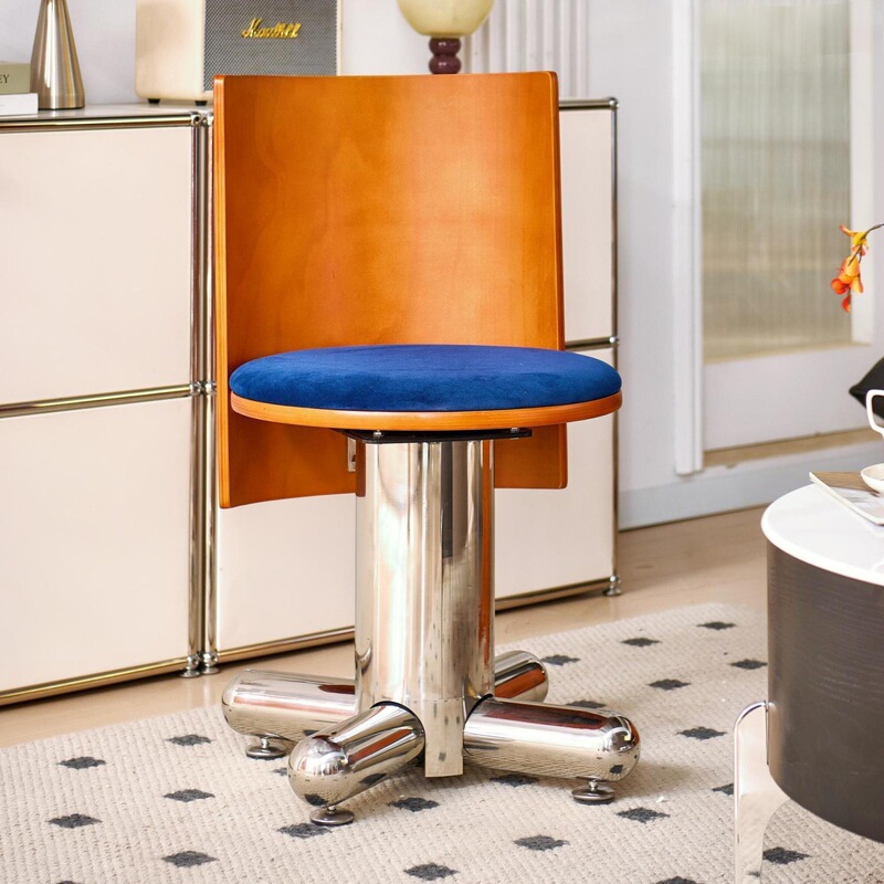 Second-Hand Bauhaus Stainless Steel Retro Dining Chair, Small Apartment Leisure Chair, Home Office Chair, Designer Home Chair Second-Hand Bauhaus Stainless Steel Retro Dining Chair, Small Apartment Leisure Chair, Home Office Chair, Designer Home Chair