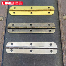 理美65*15MM长方形6孔合页铰链 圆角镀金色台球杆盒五金配件