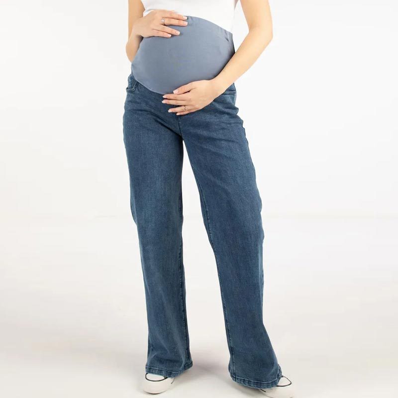 Maternity Jeans Popular Cross-Border E-Commerce Export High-Quality Elastic Straight Wide-Leg Pants Spring, Autumn and Winter Maternity Jeans Popular Cross-Border E-Commerce Export High-Quality Elastic Straight Wide-Leg Pants Spring, Autumn and Winter