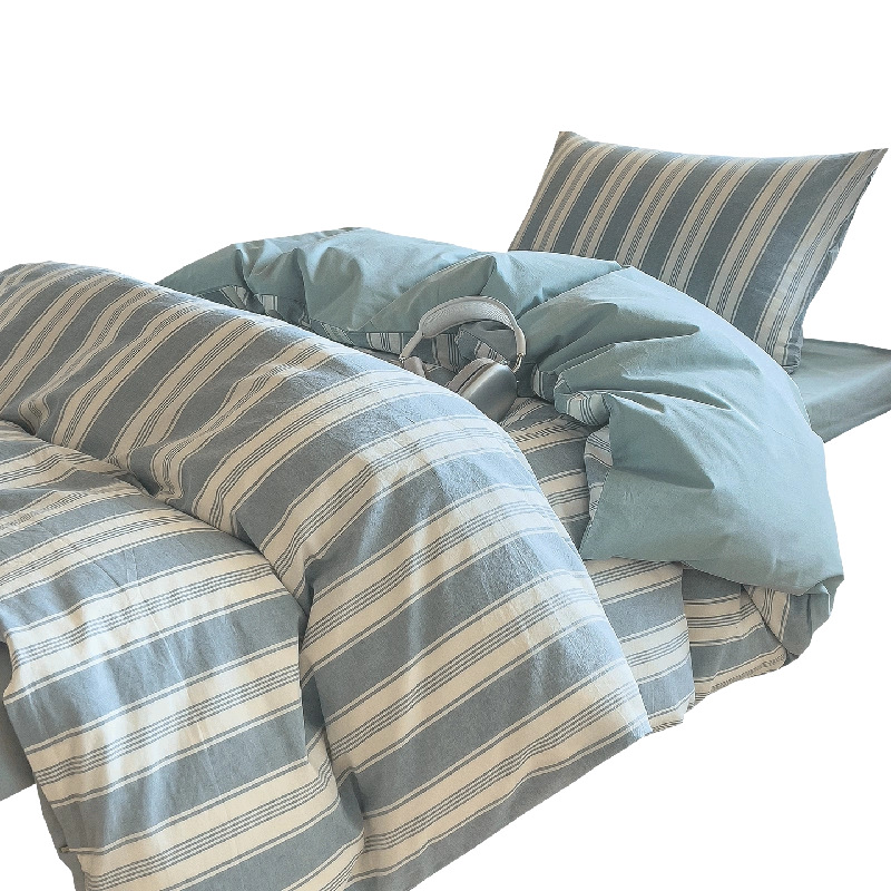 Juego de cama de dormitorio de estudiantes de tres piezas de algodón puro 2025 nuevas sábanas de cuatro piezas fundas de edredón