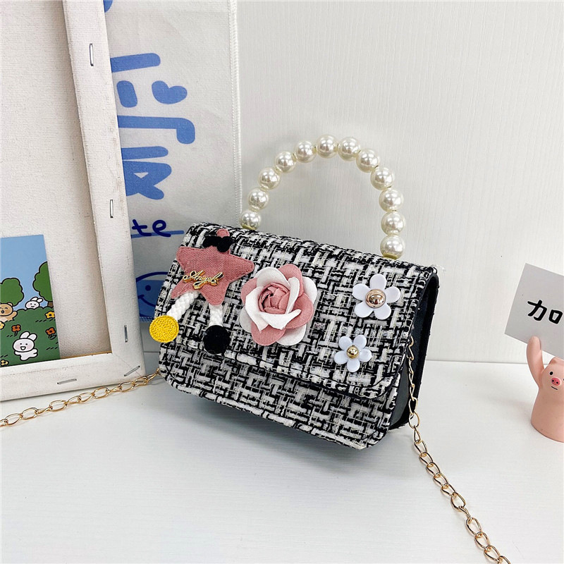 Bolso para niños 2021 nueva niña linda bolsa de mensajero moda princesa perla bolso cadena bolsa de hombro