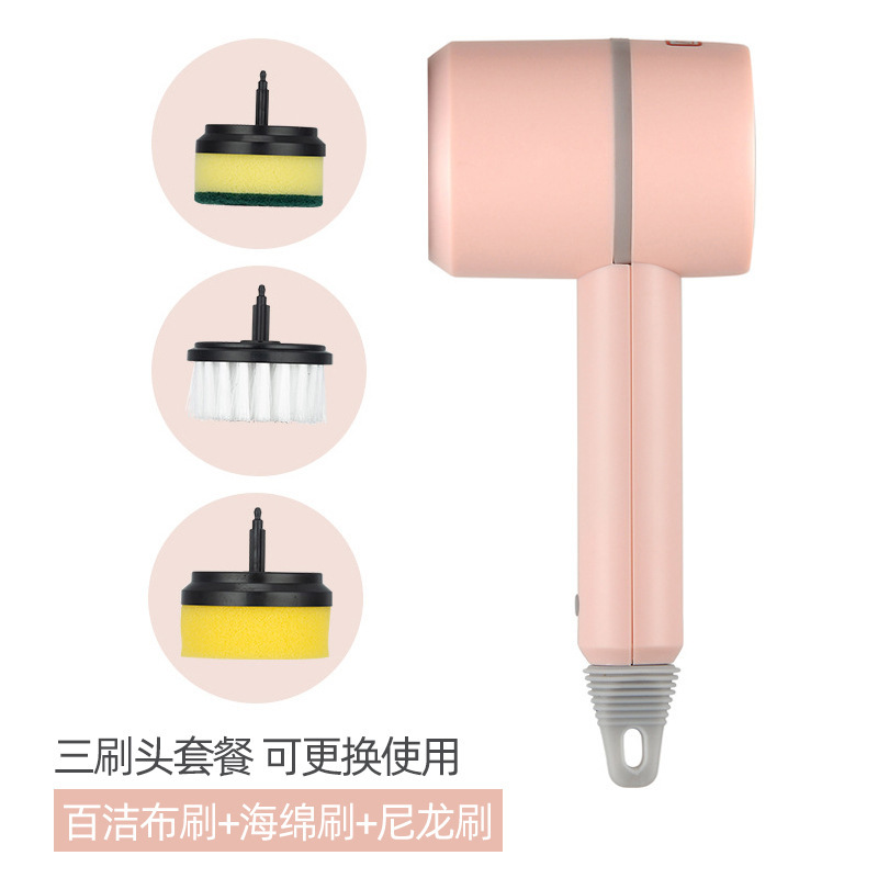 Cepillo de limpieza eléctrico transfronterizo para uso doméstico, cepillo de cocina multifuncional con cabezales de cepillo reemplazables, herramienta para lavar platos y ollas, máquina cepilladora manual. image 12