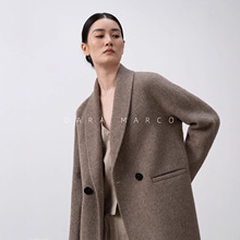 定制~「阿尔巴卡Alpaca」轻奢羊驼绒青果领茧型长款双面呢大衣女