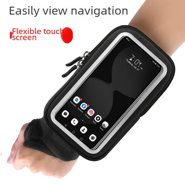 Cycling Wrist Bag Men's and Women's Outdoor Sports Fitness Arm Cover 7-inch Large Capacity Universal Mobile Phone Arm Bag Sweat-proof