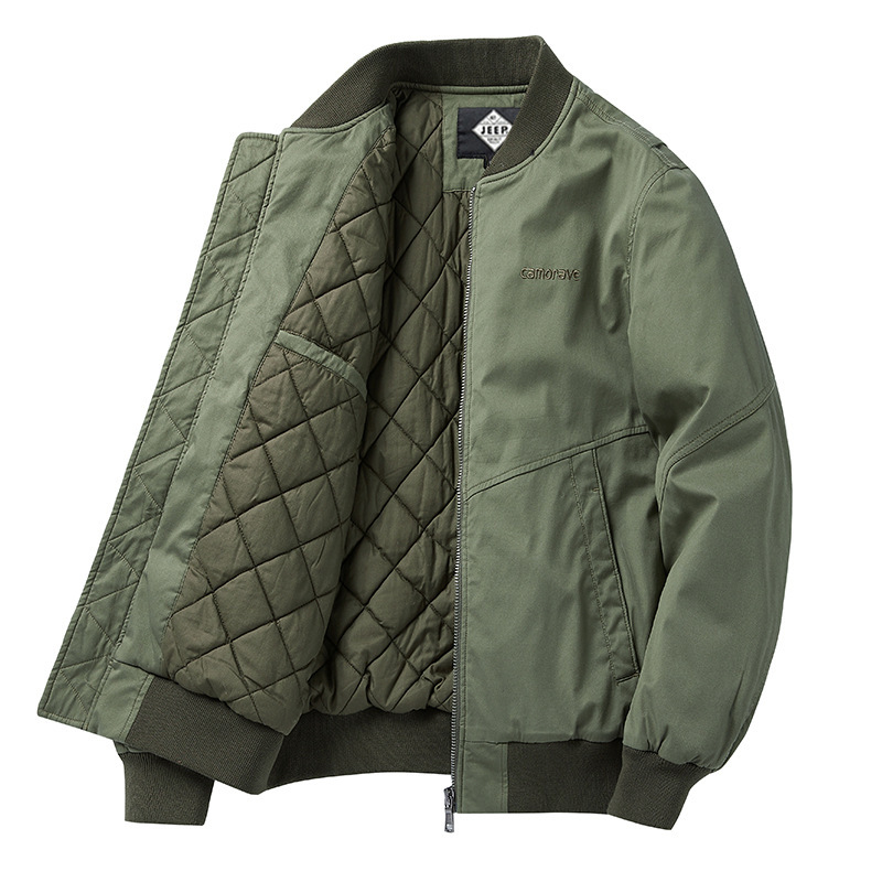 Thick Cotton Bomber Jacket Men's Autumn and Winter Loose plus size Baseball Suit Jacket Cotton Thickened Cotton Coat