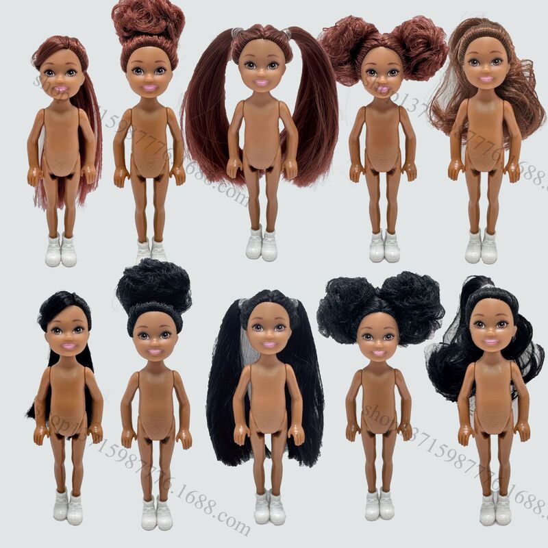 Foreign Trade 14.0cm Little Kelly Body Shoes Doll Body Male and Female Doll Ornaments Black Girl Variety