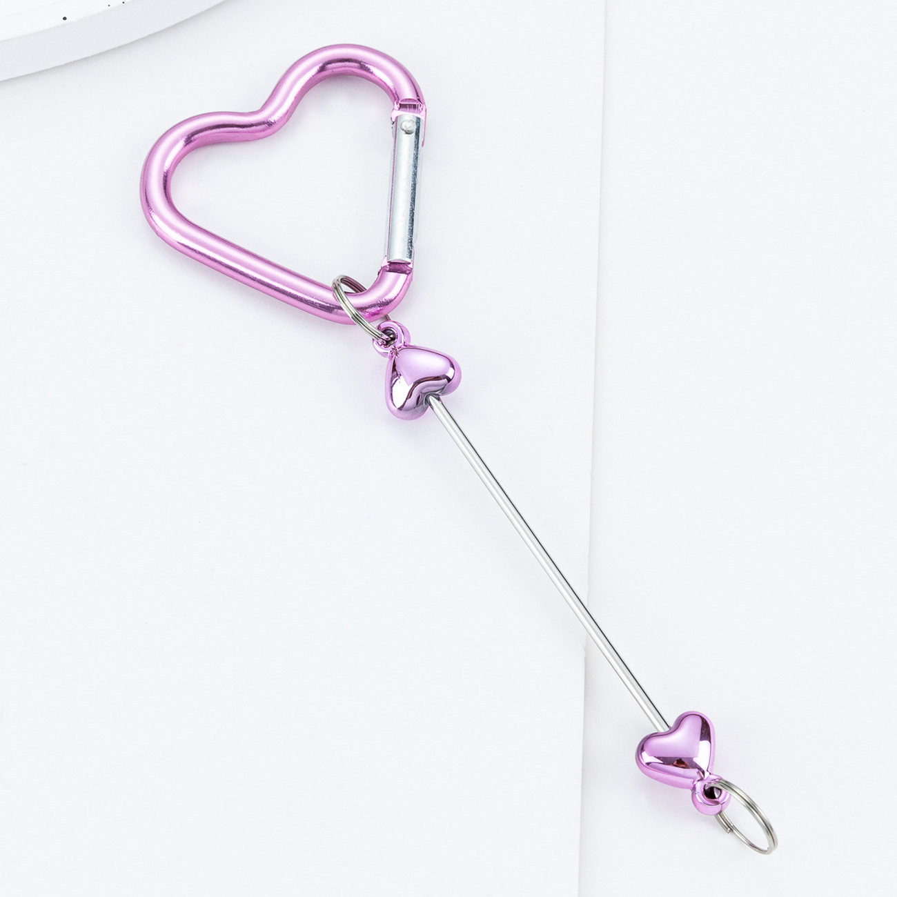 Bricolaje amor mosquetón con cuentas gancho de metal llave hebilla mochila mosquetón multifunción al aire libre