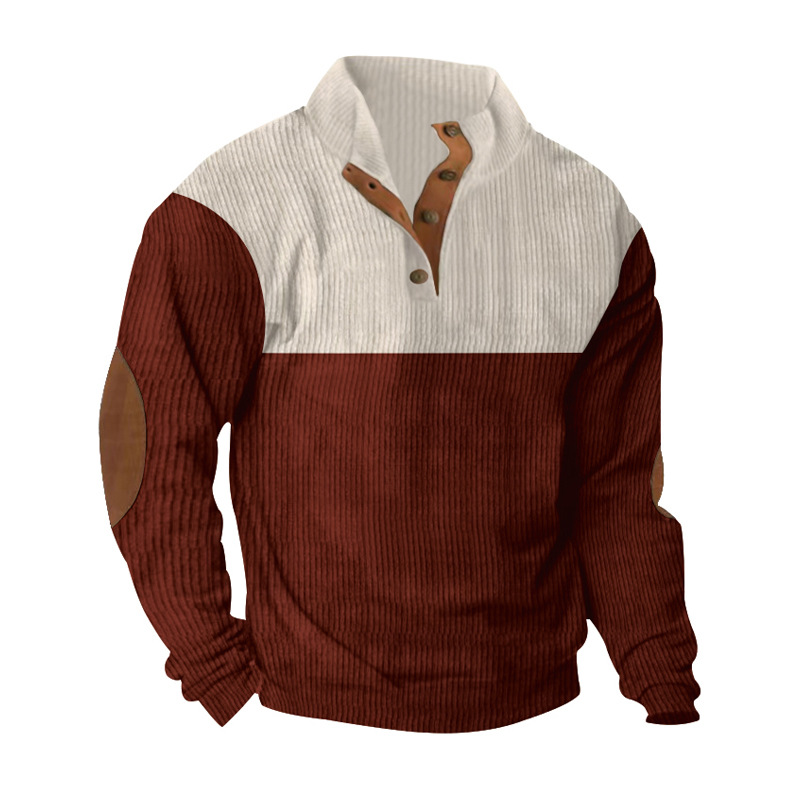 "Herren-Pullover mit Henley-Ausschnitt – Sportbekleidung mit Knopfdetail (atmungsaktive Baumwolle, entspannte Passform)"_voghion.com