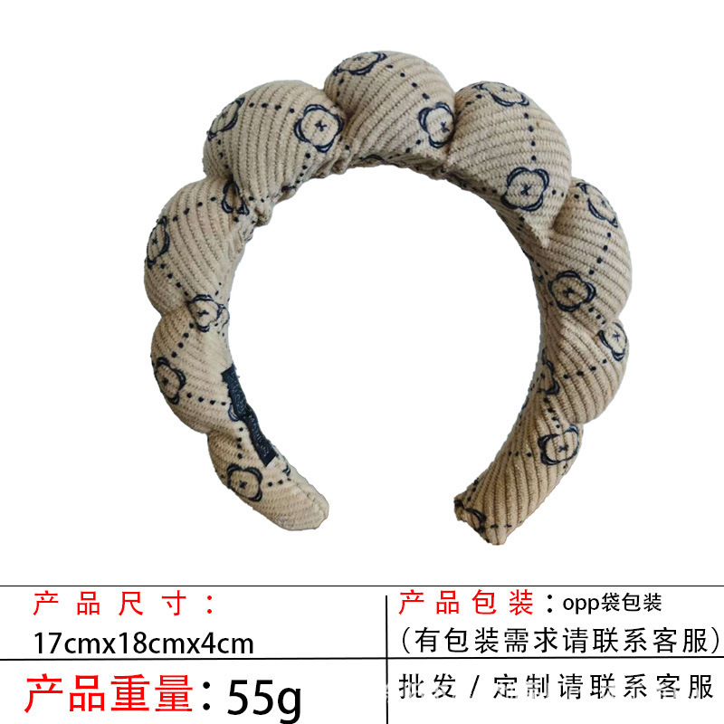 跨境海绵云朵发箍批发高颅顶高级感毛巾布麻花女士洗脸手腕带头箍|undefined