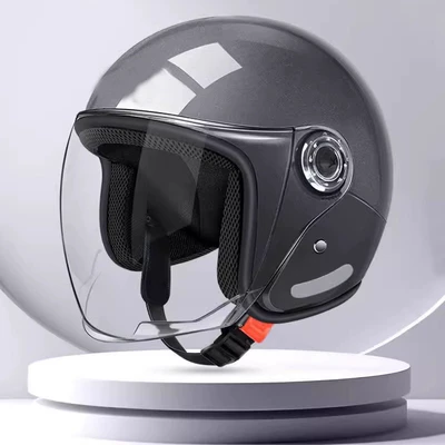 Motosiklet kaskı (dəbilqə) car helmet men's and women's motorcycle - new-national-standard-3c-starry-sky-gray-hd-long-mirror