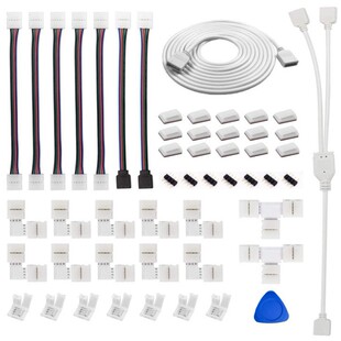 Popular Led Solder-Free Buckle Connector Rgb Colorful Adapter Lamp Strip 4P 10mm Quick Connection Cable Set