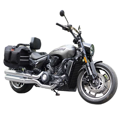 Carbon Steel Bumper Leather Side Bag | Motorcycle bumper