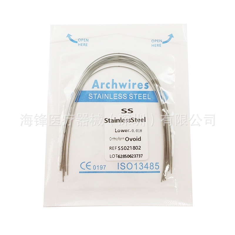 Ortodoncia dental Alambre de arco de acero inoxidable Alambre redondo súper elástico Alambre cuadrado Alambre preformado Alambre de ortodoncia Ovalos 10 paquetes