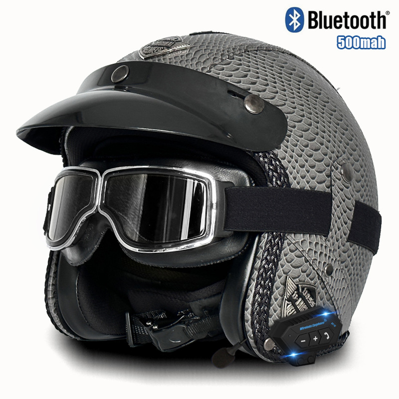 V 회색 물고기 패턴 광장 복고풍 거울 블루투스