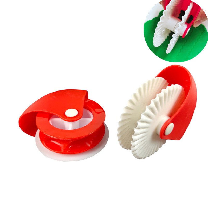 2-Piece Set of Pastry Cutting Roller Knife Curling Wheel Manual Noodle Cutter Fondant Cookie Cutting Knife DIY Baking Tools
