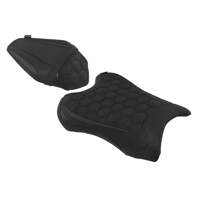 Motorcycle cushion – Seat Bag Seat Cushion - front-and-rear-seat-cushions-black-honeycomb