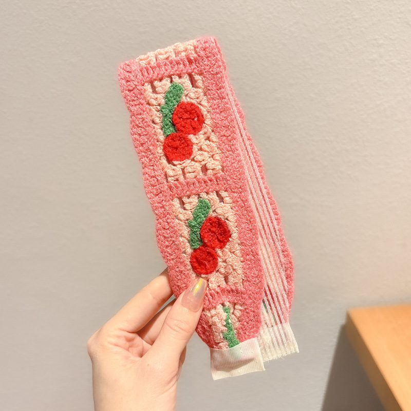 Sen sistema de punto flor fresa velcro para niñas y niños acabado de cabello correa de cabello sensación de alto nivel lavado de la cara brocha de cabello