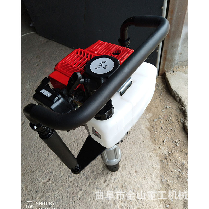 新款汽油双人操作打桩机 栅栏打桩机 多用途手提式抗洪栽桩机