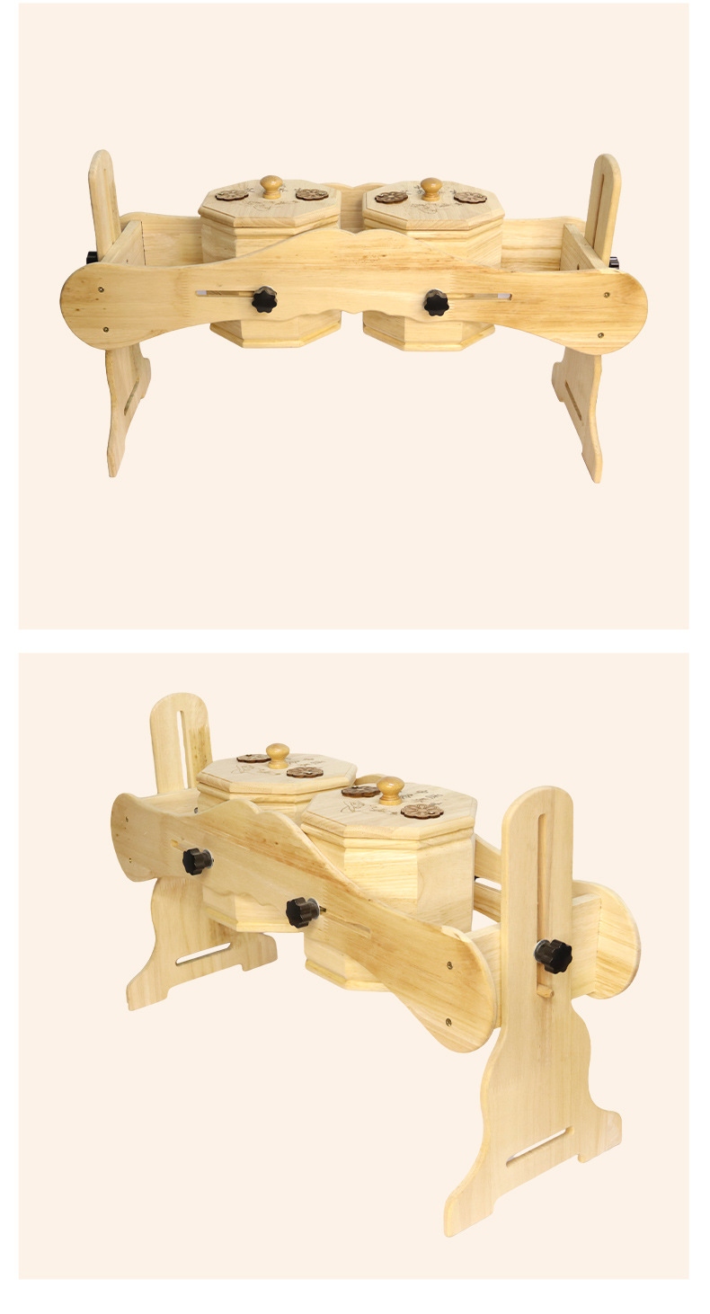 Solid Wood Moxibustion Stand for Breast Area Moxa Cones with Open Flame Cup Holder for Clinics and Studios preparation